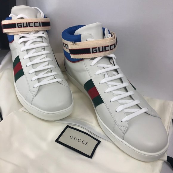 🥳💕HOST PIC💕🥳 Gucci Stripe Ace High- Top Sneakers NEW IN BOX - Picture 7 of 10